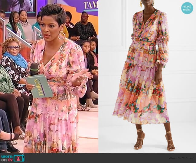 Petter Pilotto Georgette Floral Midi Dress worn by Tamron Hall on Tamron Hall Show