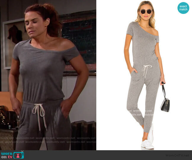 n Philanthropy Britton Jumpsuit worn by Sally Spectra (Courtney Hope) on The Bold and the Beautiful