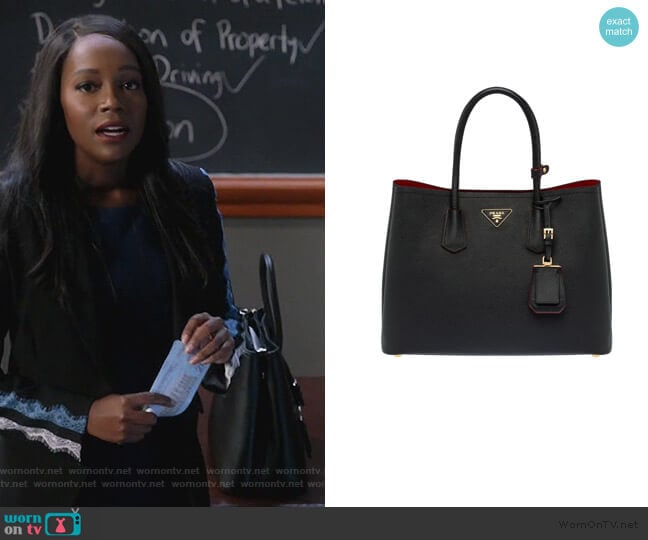 Prada Double Bag Large worn by Michaela Pratt (Aja Naomi King) on How to Get Away with Murder