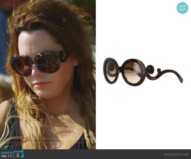 Prada Baroque Round Sunglasses worn by D’Andra Simmons on The Real Housewives of Dallas