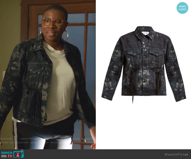 Proenza Schouler PSWL Tie-Dye Panelled Denim Jacket worn by Henrietta Wilson (Aisha Hinds) on 9-1-1