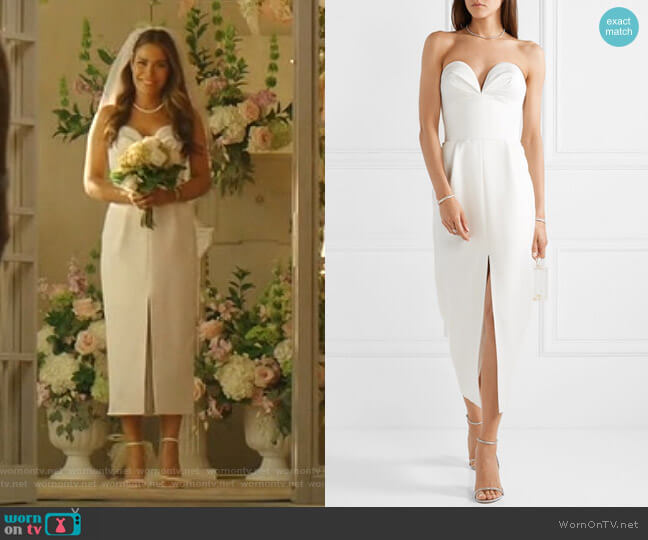 Rasario Strapless Satin Gown worn by Cristal Jennings (Daniella Alonso) on Dynasty