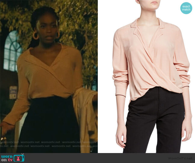 Rag & Bone Dean Cross-Front Long-Sleeve Top worn by Anissa Pierce (Nafessa Williams) on Black Lightning