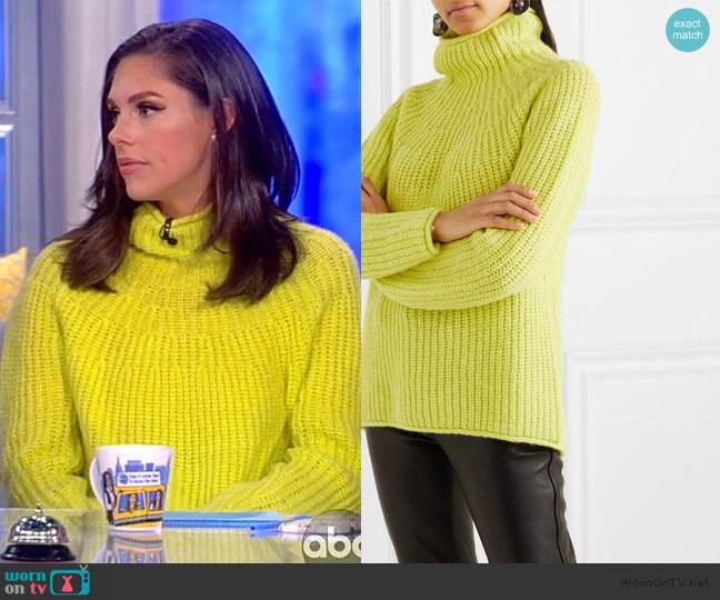 Rag and Bone Joseph ribbed-knit turtleneck Sweater worn by Abby Huntsman on The View