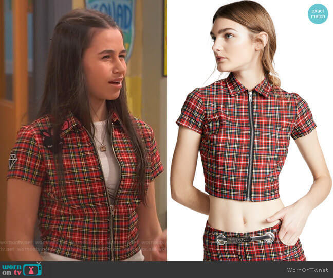 Miaou Raquel Zip Top worn by Tess O'Malley (Sky Katz) on Ravens Home