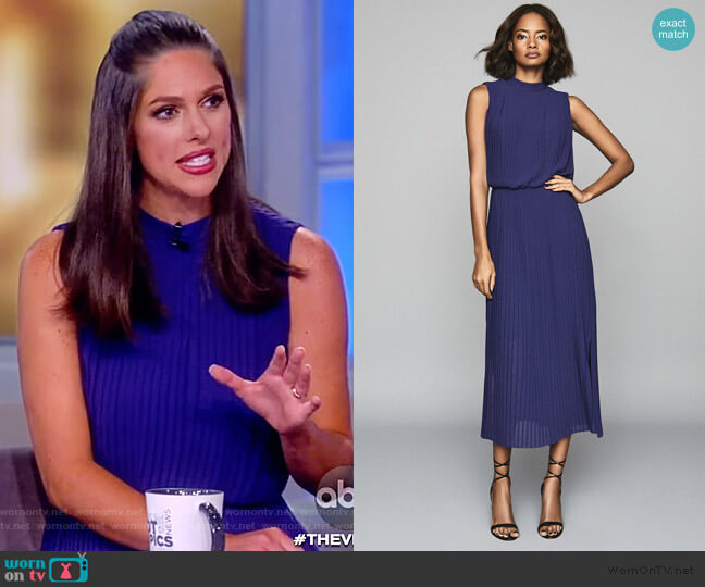 Reiss Ray Pleated Dress worn by Abby Huntsman on The View