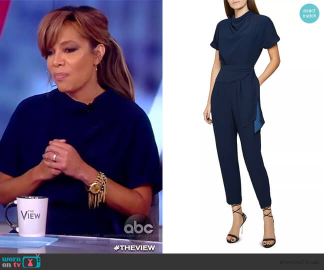 Reiss Silva Draped Belted Jumpsuit worn by Sunny Hostin on The View