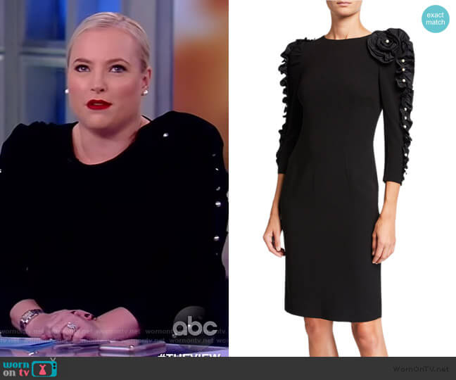 Teri Jon by Rickie Freeman Pearl Embellished Sheath Dress worn by Meghan McCain on The View