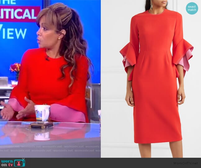 Roksanda Ronda contrast-panel fluted-cuff cady dress worn by Sunny Hostin on The View