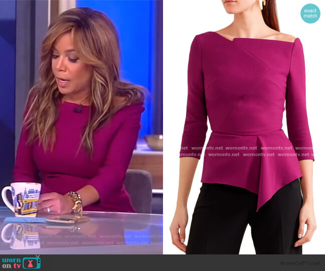 Roland Mouret Almeley top worn by Sunny Hostin on The View