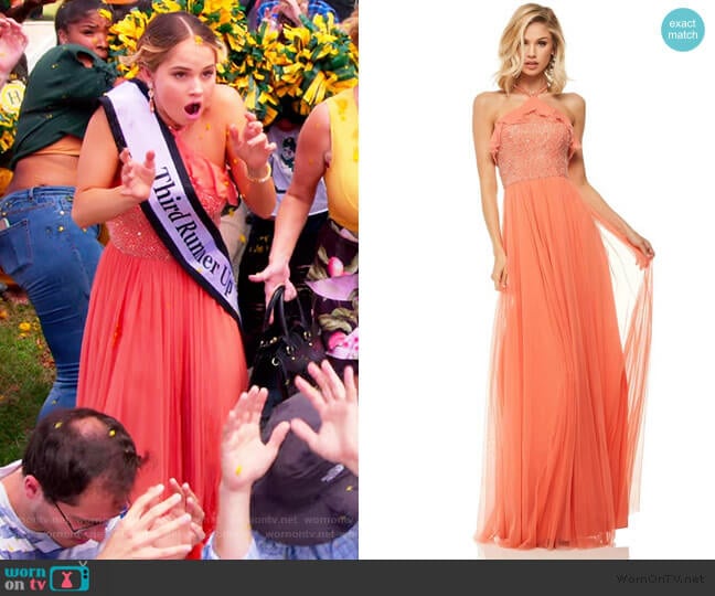 Sherri Hill Halter A-Line Dress worn by Patty Bladell (Debby Ryan) on Insatiable