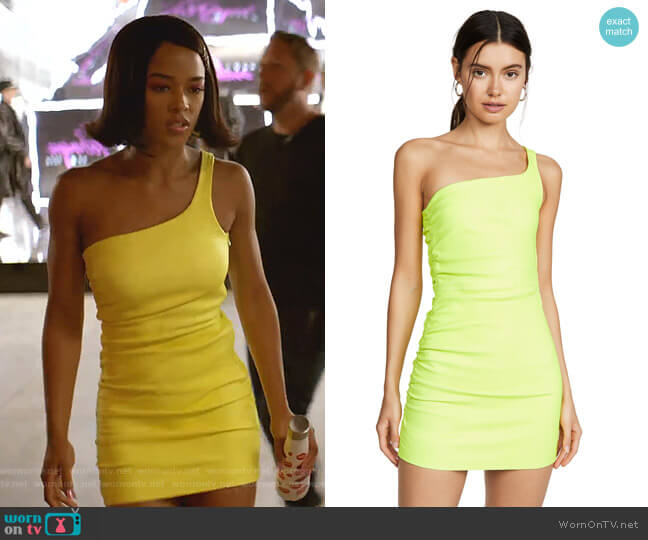 Sprwmn Shirred One Shoulder Dress worn by Tiana Brown (Serayah McNeill) on Empire