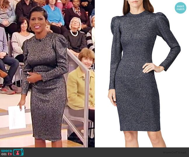 Sachin & Babi Amelie Metallic Knit Dress worn by Tamron Hall on Tamron Hall Show