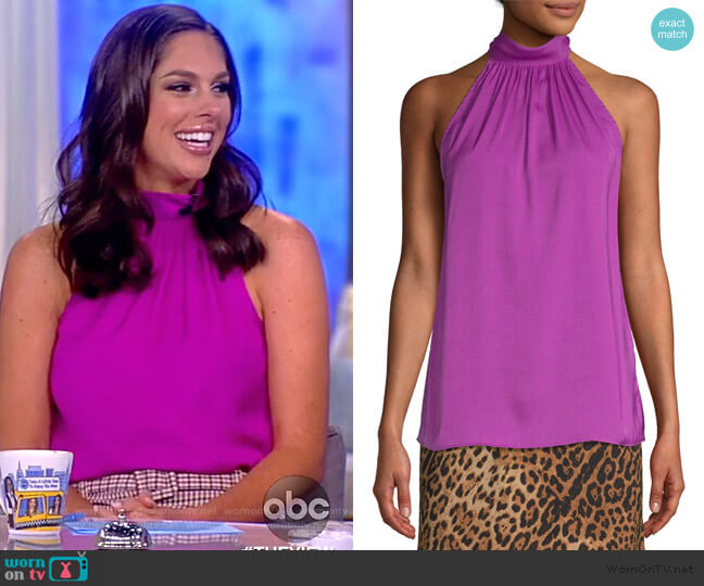 Scoop Hammered Satin Halter Neck Top worn by Abby Huntsman on The View