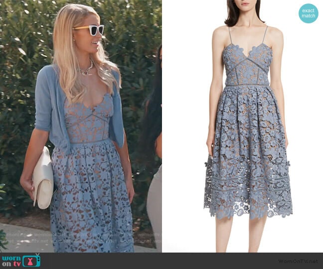 Self Portrait Azaelea 3D Lace Fit and Flare Dress