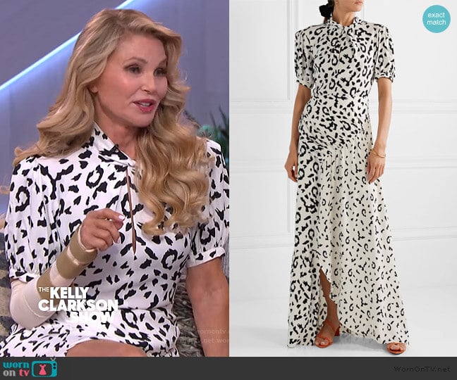 Self Portrait Open-back leopard-print Maxi Dress