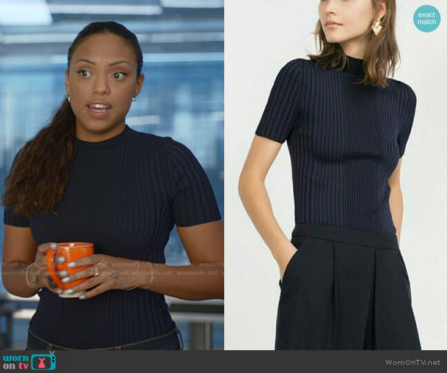 Zara Short Sleeve Sweater worn by Danny James (Jaime Lee Kirchner) on Bull