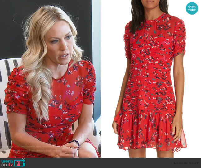 Tanya Taylor Carti Pintuck Detail Silk Chiffon Dress worn by Braunwyn Windham-Burke on The Real Housewives of Orange County