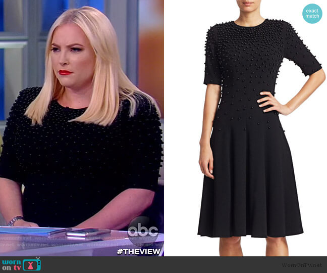 Teri Jon Beaded Sleeveless Crepe A-Line Dress worn by Meghan McCain on The View