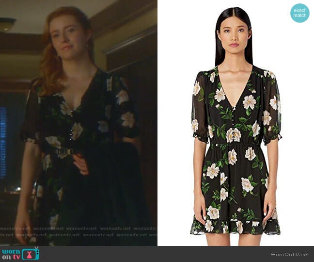 The Kooples Floral Print Short Dress worn by Nancy Drew (Kennedy McMann) on Nancy Drew