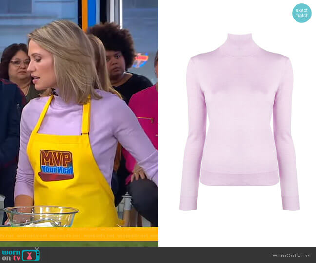 Theory Foundation Turtleneck Sweater worn by Amy Robach on Good Morning America