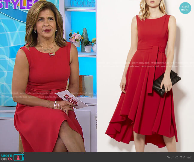 Karen Millen Tie Belt Midi Dress worn by Hoda Kotb on Today