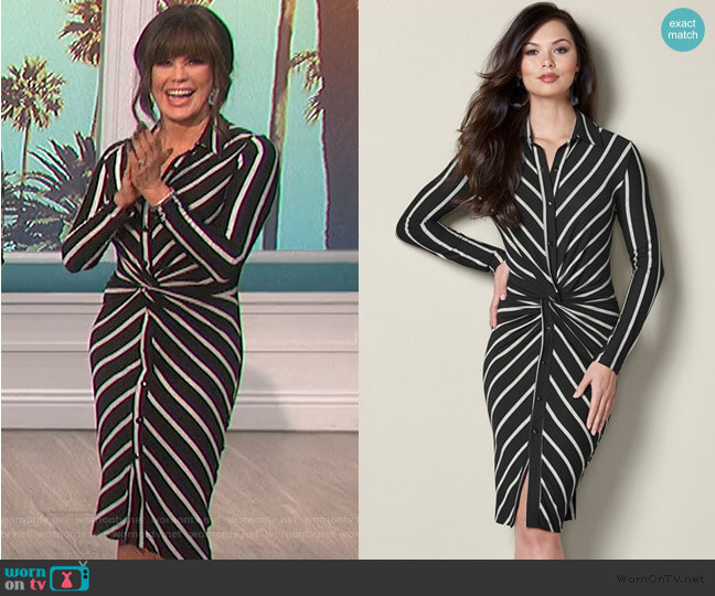 Venus Knot Detail Shirt Dress worn by Marie Osmond on The Talk