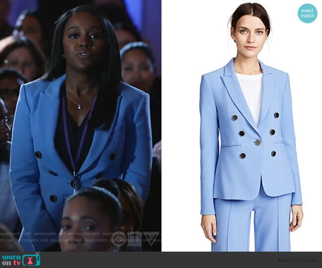 Veronica Beard Colson Blazer worn by Michaela Pratt (Aja Naomi King) on How to Get Away with Murder