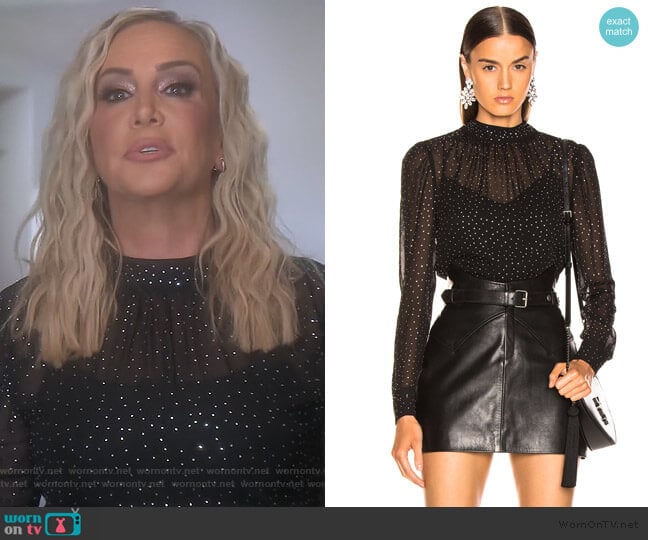 Veronica Beard Mena Top worn by Shannon Beador on The Real Housewives of Orange County