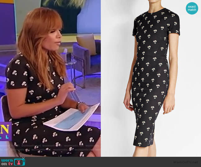 Victoria Beckham Floral-Print Sheath Dress
