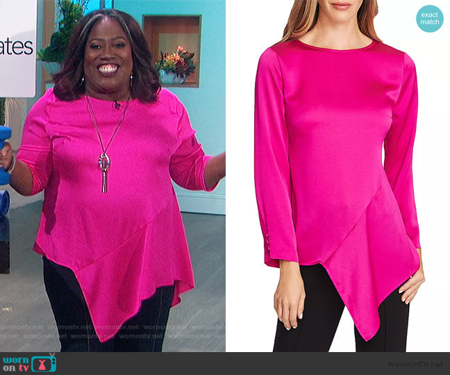 Vince Camuto Hammered Satin Blouse worn by Sheryl Underwood on The Talk
