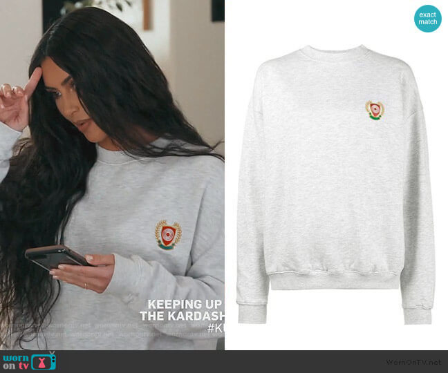 Yeezy Calabasas Crest Hoodie worn by Kim Kardashian on Keeping Up with the Kardashians
