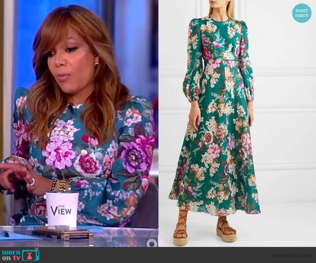 Zimmermann Allia floral-print linen maxi dress worn by Sunny Hostin on The View