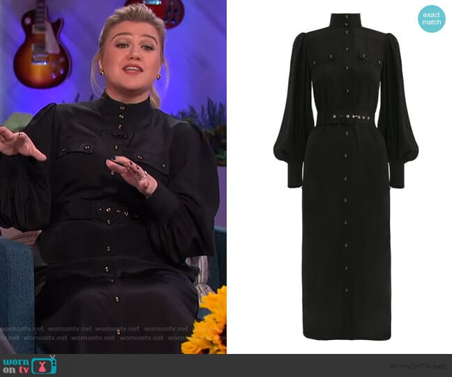 Zimmermann Espionage Silk Utility Dress worn by Kelly Clarkson on The Kelly Clarkson Show