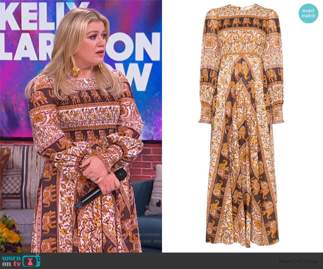 Zimmermann Suraya Maxi Dress worn by Kelly Clarkson on The Kelly Clarkson Show