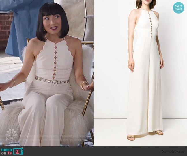 Zimmermann Scalloped Edge Jumpsuit worn by Mei Lin (Poppy Liu) on Sunnyside