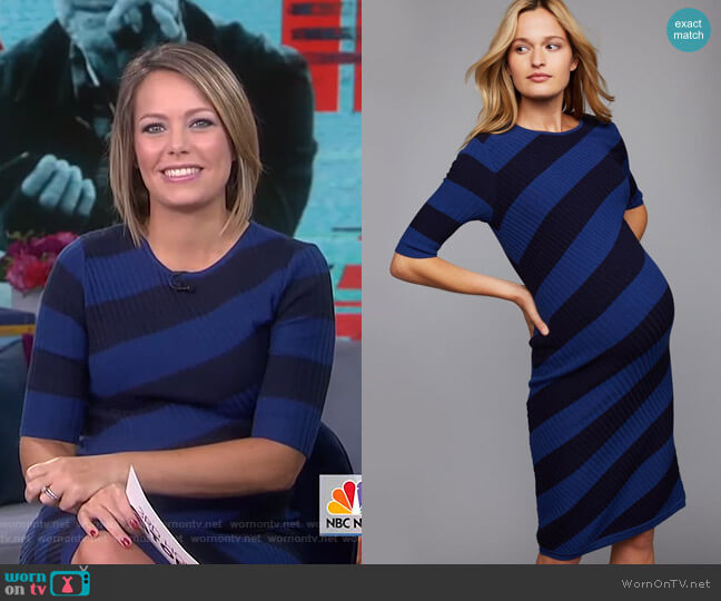 A Pea in the Pod Rib Knit Knee Length Maternity Dress worn by Dylan Dreyer on Today