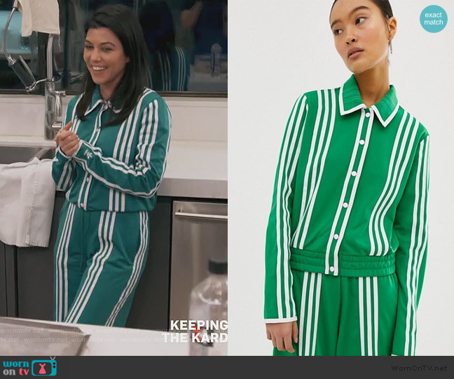 Adidas Choi belted track jacket in green worn by Kourtney Kardashian on Keeping Up with the Kardashians