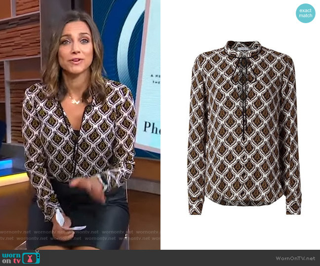 A.L.C. Danielle Mombasa Blouse worn by Paula Faris on Good Morning America