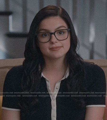 Alex’s black polo top with white trim on Modern Family