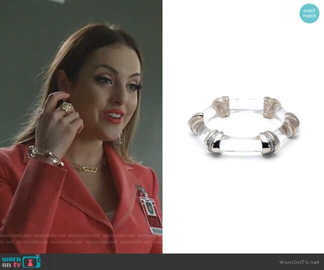 Alexis Bittar Bamboo Carved Hinge Bracelet worn by Fallon Carrington (Elizabeth Gillies) on Dynasty
