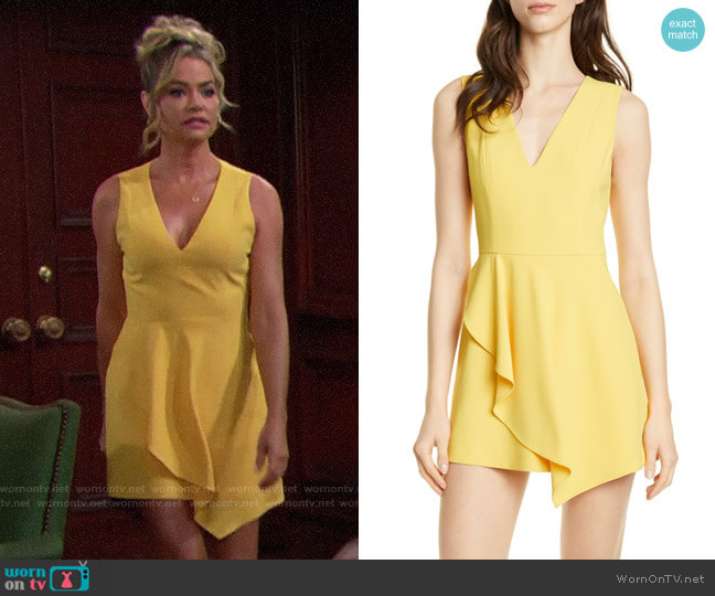 Alice + Olivia Callie Dress in Golden Rod worn by Shauna Fulton (Denise Richards) on The Bold and the Beautiful
