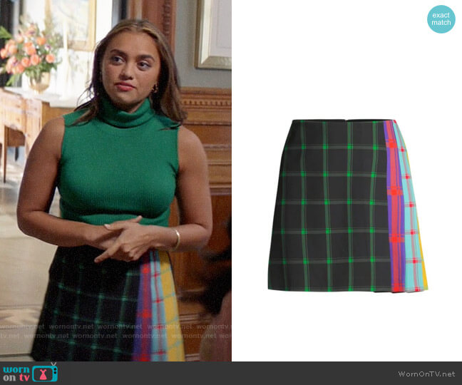 Alice + Olivia Semira Skirt worn by Jaya (Shazi Raja) on God Friended Me