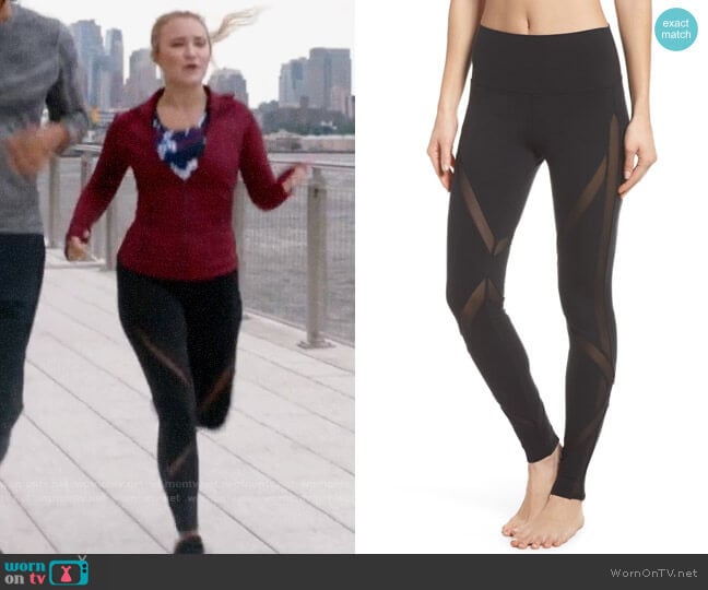 Alo Yoga High Waist Mesh Inset Leggings worn by Roxy Doyle (Emily Osment) on Almost Family