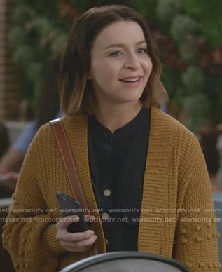 Amelia’s mustard cardigan on Greys Anatomy
