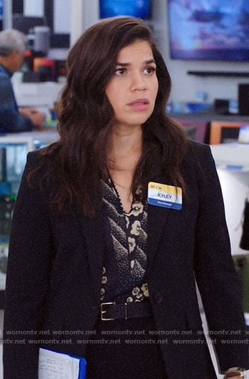 Amy’s mixed print blouse on Superstore