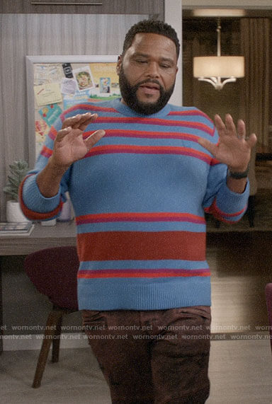 Andre’s blue striped sweater on Black-ish