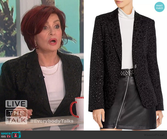Aqua Luxe Leopard Brocade Blazer worn by Sharon Osbourne on The Talk
