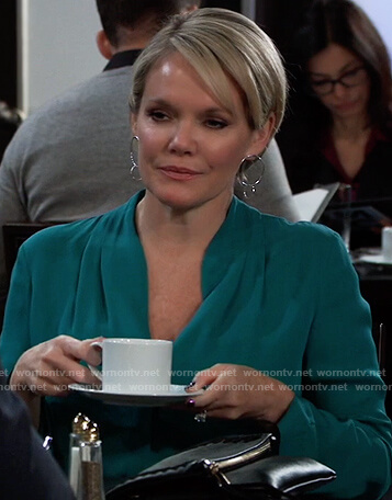 Ava’s green blouse on General Hospital