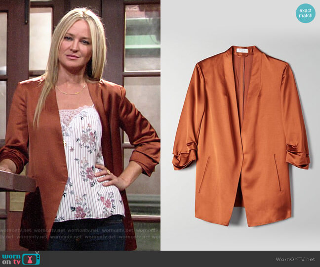 Babaton Power Blazer in Caramelized worn by Sharon Newman (Sharon Case) on The Young and the Restless